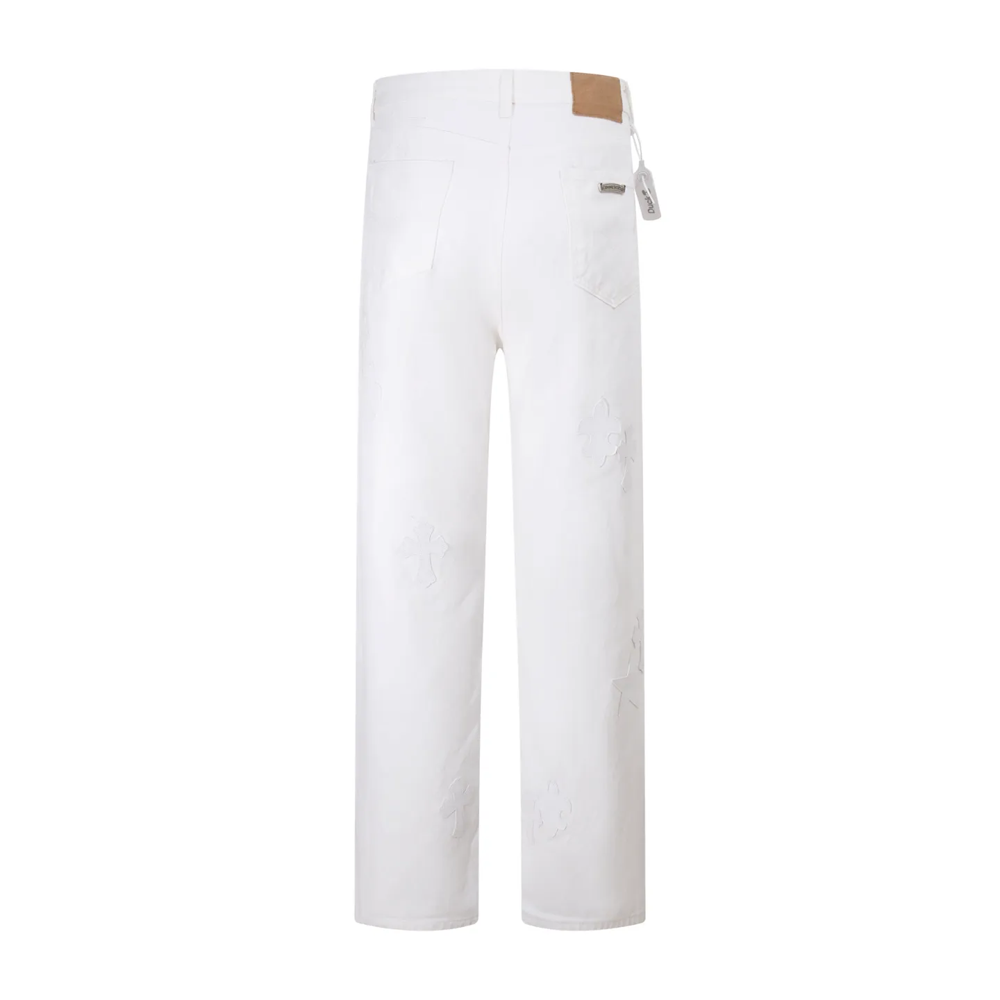P290 Style No.: H919 Chrome Hearts & Chrome Hearts White Pants Pentagram ⭐️ Jeans for men and women (original). Styles with different washes and textures, very friendly to people with thin legs and thick legs. The slightly flared version is very flattering to the leg shape. Moderate length that never goes out of style, easy to match with casual, basic styling for various styles, a must-have in the wardrobe! The fabric is stiff but also makes the upper body soft without losing texture. The washing process is even more perfect. It is a must-have item for everyone! ! ! Washed wheat, tag, pants label, three labels complete Color: white Size: 28-30-32-34